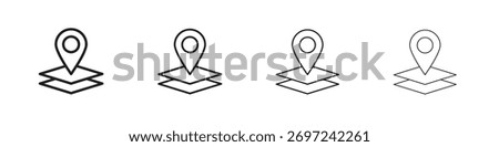 Land layer location icon collection. Line vector sign, symbol for web and mobile