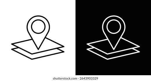 Land layer location icon Graphic vector set for ui design