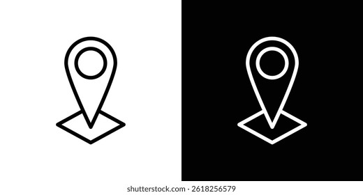 Land layer location icon shape graphic simple plain clipart symbol. thin line outline art