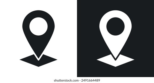 Land layer location vector icon set in solid style.