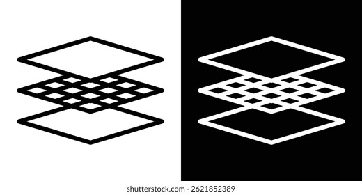 Land layers icon concept stroke on white background
