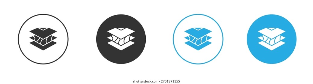 Land layers icon of a flat style vector