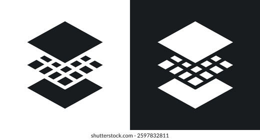 Land layers icon symbol collection on white background.