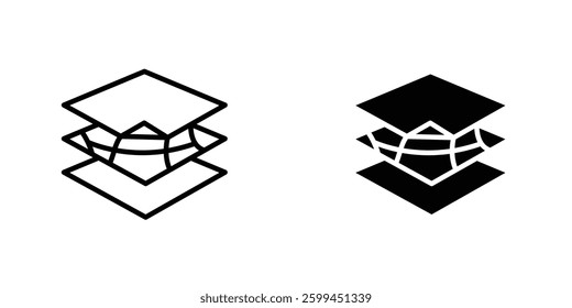 Land layersicons for ui. vector illustration