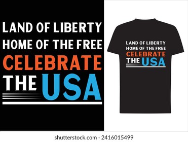 "Land of liberty, home of the free - celebrate the USA" t shirt designed for independent day celebration.
#usa independent day
#4th July
#celebrate independence day
#black t shirt
#celebration