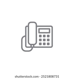 land line Grey icon with white background