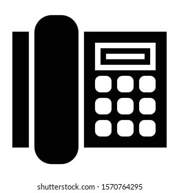 Land Line Phone Icon Glyph Vector Design