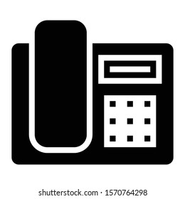 Land Line Phone Icon Glyph Vector Design