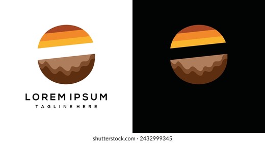 Land logo design vector illustration. Soil layer geology logo icon vector element.