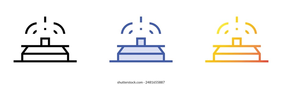 land mine icon. Linear, Blue Fill and Gradient Style Design Isolated On White Background