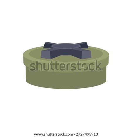 Land mine vector icon. War weapon icon.