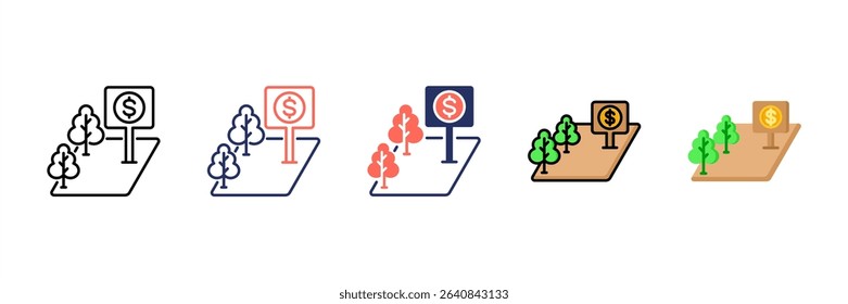 Land Multi Style Icon Set