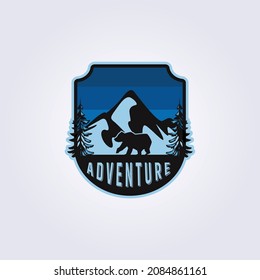 land night adventure wild mountain logo vector illustration design