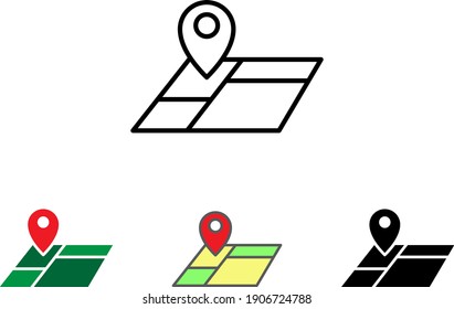 land on map icon , vector