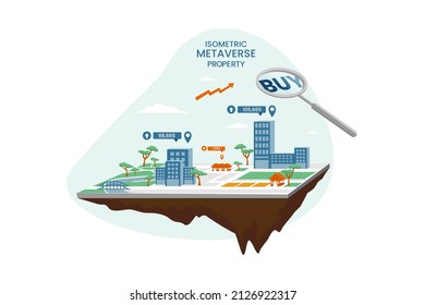 Grundstück auf Vermögen - Isometrische Illustration
