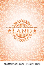 Land orange mosaic emblem