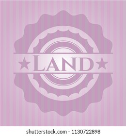 Land pink emblem. Retro