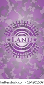 Land pink and purple on camo texture. Vector Illustration. Detailed.