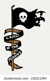 Land of The Pirates - Vector Cartoon Illustration