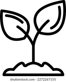Land Plant Line Icon Style