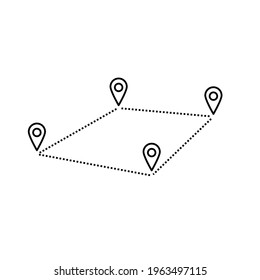 Land Plot In Aerial View. Vector Icon.