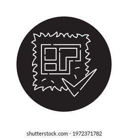 Land plot black glyph icon. Pictogram for web page, mobile app, promo. UI UX GUI design element. Editable stroke.
