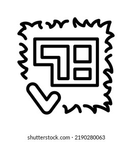 Land plot line icon. Building construction