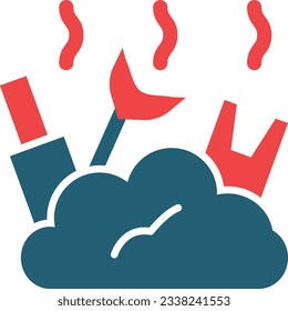 Land Pollution Glyph Two Color Icon For Personal And Commercial Use.
