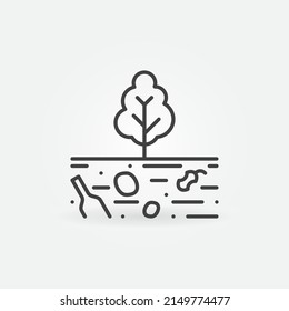 Land Pollution vector concept icon or sign in outline style