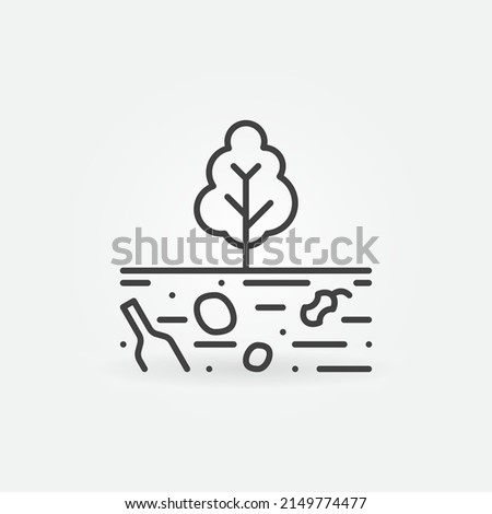 Land Pollution vector concept icon or sign in outline style