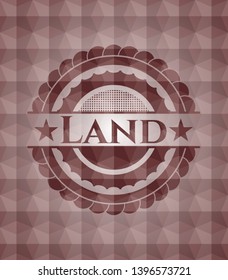 Land red geometric badge. Seamless.