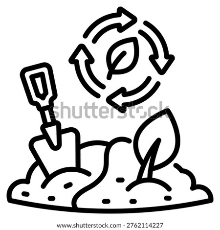 Land Restoration Icon vector Illustration For Design.