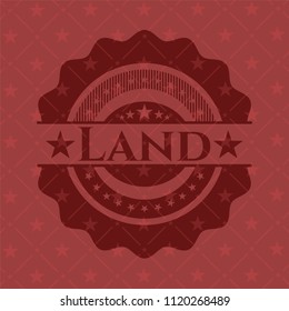 Land retro style red emblem