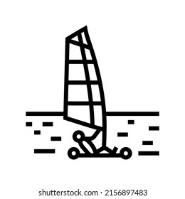 land sailing line icon vector. land sailing sign. isolated contour symbol black illustration