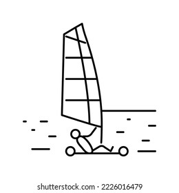 land sailing line icon vector. land sailing sign. isolated contour symbol black illustration