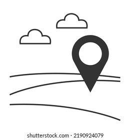 Land for sale vector icon. Point on the selected area.