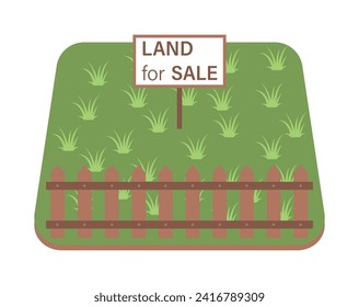 Land for sale vector icon. That tract of land for owned, sale, development, rent, buy. And investment to growth, profit, wealth and value.