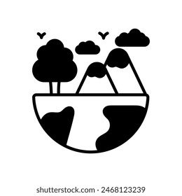 Icono aislado de Land Space. Ilustración vectorial