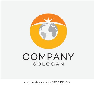 Land Sun Glob Shine Logo Design Ideas