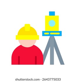 Land Survey Icon Flat Vector Illustration