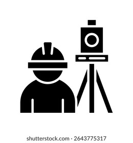 Land Survey Icon Glyph Vector Illustration