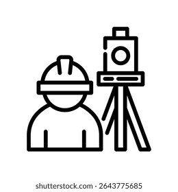 Land Survey Icon Line Vector Illustration