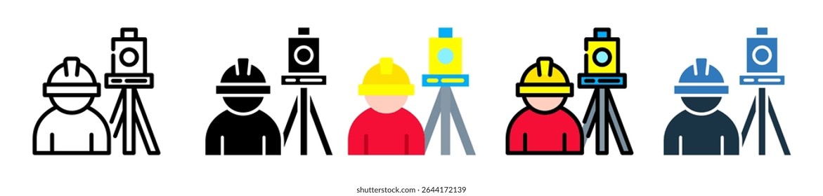 Land Survey Icon Multiple Style Vector Illustration