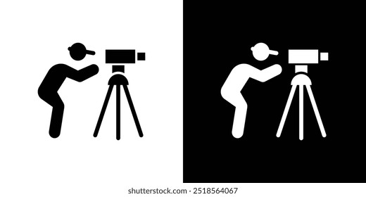 land surveyor icon Flat fill set collection