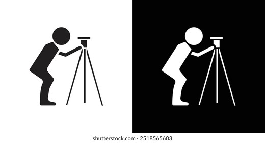 land surveyor icon Vector flat thin line illustration