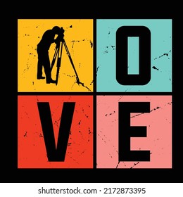 land surveyor typography and t shirt design