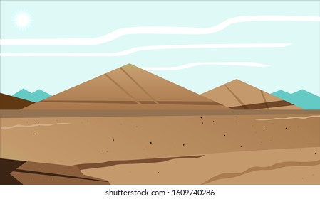 A land that will be used as stone and oil mining. still visible mountains and clear blue sky