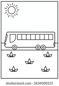 land transportation bus coloring pages