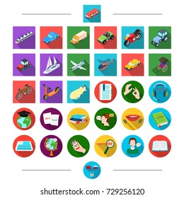 Land, travel, tourism and other web icon in cartoon style.t Tansport, sea, air, icons in set collection.