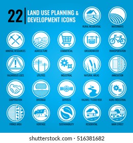 Land Use Planning And Development Icons